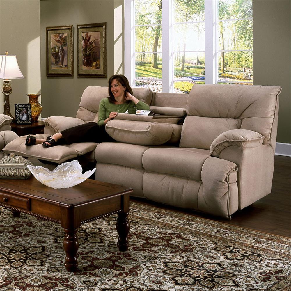 Franklin 6460 Casual Reclining Sofa with Fold Down Tray Table